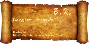 Bergler Kristóf névjegykártya